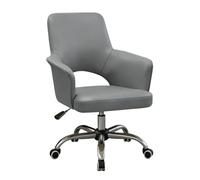 YCKEGEW Sedie Da Ufficio Con Braccioli Imbottiti Sedia Da Computer Con Schienale Medio E Ruote,Sedia Direzionale In Pelle Con Schienale Cavo,Comoda Sedia Da Lavoro(Dark grey)