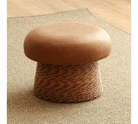 YCKEGEW Sgabello A Forma Di Fungo Sgabelli Per Cambiarsi Le Scarpe, Piccola Panca Bassa Per Tavolino Da Salotto, Sgabello Rotondo Imbottito Con Poggiapiedi Panca Per Bambini(Bruin,40x30cm)