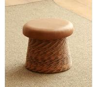 YCKEGEW Sgabello A Forma Di Fungo Sgabelli Per Cambiarsi Le Scarpe, Piccola Panca Bassa Per Tavolino Da Salotto, Sgabello Rotondo Imbottito Con Poggiapiedi Panca Per Bambini(Bruin,30x25cm)