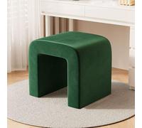 YCKEGEW Sgabello Da Toeletta Ad Arco Sedie Da Toeletta Poggiapiedi Ottomano Moderno Panca Divano, Seduta Extra Per Sala Trucco, Soggiorno, Ingresso, Ufficio(Dark green)