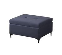YCKEGEW Sgabello Piccolo Con Contenitore, Poggiapiedi Rettangolare Seduta Imbottita Morbida Con Gambe In Metallo, Sgabelli Per La Casa Poggiapiedi Per Divano Da Salotto(Navy blue)
