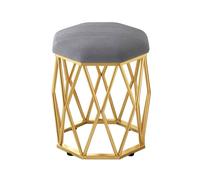 YCKEGEW Sgabello Rotondo Per Camera Da Letto Sedia Da Trucco Con Seduta In Velluto, Sgabelli Porta Scarpe Con Struttura Dorata, Pouf Divano, Piccolo Tavolino Da Caffè(Dark grey)