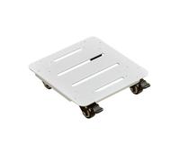 YCKEGEW Supporto in Acciaio con Ruote, Carrello Mobile per Pallet Sottovaso con Ruote per Vasi da Fiori, Carrello Grande con Ruote Vassoio per Vasi da Fiori da Interno Ed Esterno(White,25x25cm)