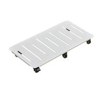 YCKEGEW Supporto in Acciaio con Ruote, Carrello Mobile per Pallet Sottovaso con Ruote per Vasi da Fiori, Carrello Grande con Ruote Vassoio per Vasi da Fiori da Interno Ed Esterno(White,60x30cm)