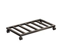 YCKEGEW Supporto Rettangolare in Metallo per Vasi da Fiori, Ruote Mobili Flower Dolly Carrello con Supporto Rotante Carrello Porta Vasi con Ruote Bloccabili(Black,B-50X24cm)
