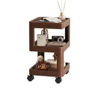 YCKEGEW Tavolini Da Salotto Tavolino Da Caffè Con Rotelle, Scaffale Da Balcone Comodino Da Camera Da Letto Carrellino Vintage In Legno(Wooden top,30cm)