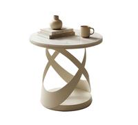YCKEGEW Tavolino In Marmo Da Divano, Tavolino Da Comodino Per Laptop, Snack E Caffè, Tavolini Moderni Da Salotto Comodini Angolari(White)