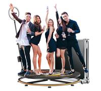 YCKJNB 100CM Photo Booth Machine 360 con Flightcase e Ring Light, Logo Personalizzato Gratuito, Fotomaton 360 Automatico con Software VIP e Striscia LED RGB per Feste Matrimoni Rental 4-5 Persone