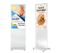 YCKJNB 43" Totem Pubblicitario Digitale FHD, 450 Nits Digital Signage Mobile con 4 Ruote, Display LCD Professionale 24/7, Android OS, Plug&Play USB/WiFi/HDMI, Ideale per Vetrine Negozi e Ristoranti