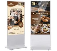 YCKJNB 65" Totem Pubblicitario Digitale 4K, 450 Nits Digital Signage Mobile con 4 Ruote, Display LCD Professionale 24/7, Android OS, Plug&Play USB/WiFi/HDMI, Ideale per Vetrine Negozi e Ristoranti
