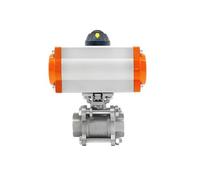 YCMFXUKX Valvola a sfera pneumatica a piattaforma alta da 2,5 cm, cilindro a doppio effetto Q611F-16P in acciaio inossidabile 304