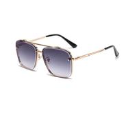 YCMGBH Nuovi occhiali da sole con sfumatura per uomo e donna, occhiali da sole alla moda con montatura grande in metallo, design del marchio di lusso. Nero