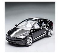YCNXEB 1:20 Per Tesla MODEL X In Lega Di Simulazione Modello Auto Suono Luce Tirare Indietro Giocattolo In Metallo Per Bambini Mini Modello Veicolo(Nero)