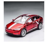 YCNXEB 1:20 Per Tesla MODEL X In Lega Di Simulazione Modello Auto Suono Luce Tirare Indietro Giocattolo In Metallo Per Bambini Mini Modello Veicolo(Rosso)