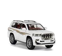 YCNXEB 1 24 for Toyota Land Cruiser Prado SUV Pressofuso Modello Auto Con Luce Sonora Tirata Indietro Regali for Bambini Mini Modello Veicolo(White)