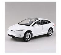 YCNXEB 1 24 Per Il Modello Di Auto Di Simulazione In Lega Di Tesla MODEL X E Il Giocattolo In Metallo Per Ragazzo Leggero Mini Modello Veicolo(White)