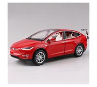 YCNXEB 1 24 Per Il Modello Di Auto Di Simulazione In Lega Di Tesla MODEL X E Il Giocattolo In Metallo Per Ragazzo Leggero Mini Modello Veicolo(Rosso)