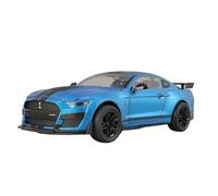 YCNXEB Modellini in Metallo Auto 1 18 per Ford Mustang Shelby GT500 Modello Auto Sportiva Lega Diecast Metallo Modello Auto Giocattolo Suono Luce Regali Raccolta Mini Modello Veicolo(Blu)