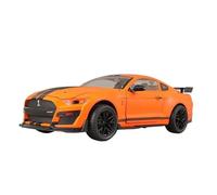 YCNXEB Modellini in Metallo Auto 1 18 per Ford Mustang Shelby GT500 Modello Auto Sportiva Lega Diecast Metallo Modello Auto Giocattolo Suono Luce Regali Raccolta Mini Modello Veicolo(Arancia)
