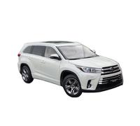 YCNXEB Modellini in Metallo Auto 1:18 per Toyota 2018 Nuovo Highlander Highland Sbcale Modello Auto Decorazione Statica Metallo Collezione Regalo Le Vacanze Mini Modello Veicolo(White)