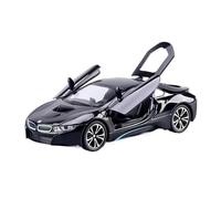 YCNXEB Modellini in Metallo Auto 1 24 per BMW I8 Supercar Lega Auto Pressofuso Veicoli Giocattolo Modello Auto Suono E Luce Tirare Indietro Auto Collezionabili Regali Mini Modello Veicolo(Nero)