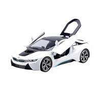 YCNXEB Modellini in Metallo Auto 1 24 per BMW I8 Supercar Lega Auto Pressofuso Veicoli Giocattolo Modello Auto Suono E Luce Tirare Indietro Auto Collezionabili Regali Mini Modello Veicolo(White)