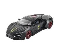 YCNXEB Modellini in Metallo Auto 1 24 per Lykan Hypersport Modello di Auto Sportiva in Lega Diecast Toy Metallo Super Car Modello Auto Corsa Suono E Luce Mini Modello Veicolo(Nero)