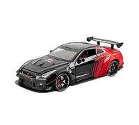 YCNXEB Modellini in Metallo Auto 1 24 per Nissan GTR R35 Skyline Ares Sports Car Modello in Lega Pressofusa Auto Suono E Luce Oggetti da Collezione Classici Mini Modello Veicolo(Nero)
