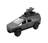 YCNXEB Modellini in Metallo Auto 1 24 per Tesla Cybertruck Camping RV Lega Pressofusa Auto Appassionati Modello Suono E Luce Collezionabili Regalo Compleanno Mini Modello Veicolo(Gray)
