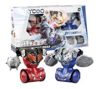 YCOO Set 2 Robot Kombat Méga Telecomandati 16 cm, Pugni Intercambiabili, Giocattolo con Effetti Sonori e Luminosi - Dai 5 Anni