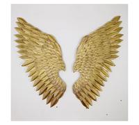 YCOVSFP 2 Pezzi Di Grandi Ali D'angelo 3D, Decorazioni Da Parete Con In Metallo Sospese, Facili Installare For L'arredamento Del Soggiorno(Gold)