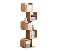 YCOVSFP Libreria Creativa, Espositore Da Pavimento A Forma Di S, Scaffale Decorativo In Bambù Multistrato, Combinazione Staccabile, For Studio Del Soggiorno Della Camera Da Letto(5 Layers)