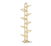 YCOVSFP Libreria Creativa, Espositore Da Pavimento Multistrato, Libreria Portaoggetti In Ferro A Forma Di Albero, For Camera Da Letto, Soggiorno, Ufficio(Gold,8 Layers)