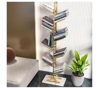 YCOVSFP Libreria Creativa, Espositore Da Pavimento Multistrato, Portaoggetti In Ferro A Forma Di Albero, Salvaspazio, For Soggiorno Camera Da Letto E Scaffale Decorativo For Ufficio(Gold,8 Layers)