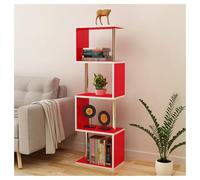 YCOVSFP Libreria Creativa, Espositore Da Terra For La Casa, Scaffale In Acciaio Multistrato, Adatto For Lo Studio Ufficio Del Soggiorno Della Camera Da Letto, Facile Da Montare(Red)