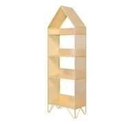 YCOVSFP Libreria Creativa, Espositore Portaoggetti Da Pavimento In Ferro, Semplice Libreria Combinata For Soggiorno, Facile Da Montare(Gold,128x41x23cm)