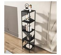 YCOVSFP Libreria Creativa, Portaoggetti Da Terra, Mobile Decorativo Espositore In Ferro, Salvaspazio, Adatto For Soggiorno Camera Da Letto E Sala Studio(Black,4 Layers)