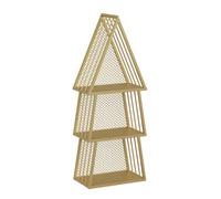 YCOVSFP Scaffale For Libri Creativo, Espositore Da Pavimento In Ferro Battuto, Scaffale For La Lettura Di Libri Illustrati Semplici For La Casa, Salvaspazio(Gold,3 Layers)
