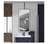 YCOVSFP Specchio da Bagno Girevole A 360° con Luci LED, A Doppia Faccia. Specchi Bifacciali Colore Regolabile for Montaggio A Soffitto sopra Il Lavandino(Black,40x80cm)