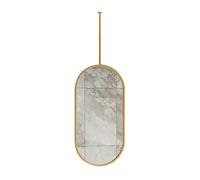 YCOVSFP Specchio da Bagno Ovale Sospeso al Soffitto/Specchio Cosmetico A Parete Adatto for Soggiorni, Ingressi, Bagni E Altro Ancora(Gold,40x80cm)