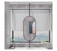 YCOVSFP Specchio Girevole A 360° Galleggiante A Doppia Faccia Montato sul Soffitto, Specchio Antiappannamento for Il Bagno, for Casa O Hotel(Black,40x60cm)