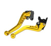 YCSYHQM Leva Freno Moto, 1 Paio Lega di Alluminio 7/8" per Keeway RKF 125 Motociclo Leva Regolabile CNC Maniglia Leva del Freno Doppio Disco Scooter-Short Gold