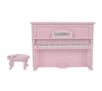Yctze 1:12 Mini Modello PIATUNO UPEGETO Piano con Sgabello per Casa delle Bambole - Mobili di Simulazione in Rosa (ROSEO)