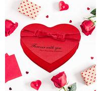 Yctze 10 Pezzi Fiori di Rose a Forma di Cuore in Eleganti Scatole - per Compleanni, Anniversari e Speciali (PINK)