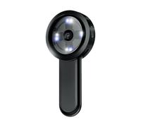 Yctze 100x Porta Portatile in Vetro da 2,0 Pollici Scherma IPS da 16 M Luci di Riempimento a LED Foto Incorporato per Adulti con Bambini Digital Nicked Glass con Focus Manuale per (Black)