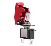 Yctze 12V 20A Auto corsa Coperchio rosso Luce LED SPST Toggle Rocker Interruttore di accensione Controllo On/Off Interruttori a levetta automobilistici