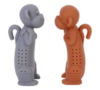 Yctze 2 Pezzi in Silicone Simpatico Cartone Animato Monkey tè Coltivatore di tè, Filtro da a Foglie Sciolte per Birre Sapori, Silicone Alimentare, Resistente Al Calore, Ideale per gli Amanti del