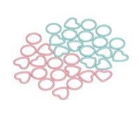 Yctze 32pcs Marcatori di Punti in Metallo a Maglia in Metallo in Forme Rotonde e a Cuore per la Creazione Fai -da -te e Anelli Colorati Blu