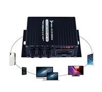Yctze 400W 2x200W Stereo HiFi Car Home Subwoofer Amplificatore Audio Amp Altoparlante Audio Bluetooth EDR Audio Design LED Amplificatori Elettronica Automobilistica (Black)