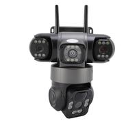 Yctze 4G Solar Security Camera Triple Lens 2MP Monitoraggio a 3 Vie HD con Rilevamento del Movimento Rilevamento delle Forme Umane da 8W Pannello Solare per la Sorveglianza di (Versione Asia Pacifico)